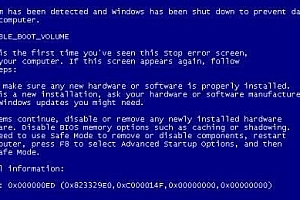蓝屏代码0x000000ed安全模式进不去