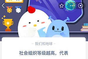 社会组织等级越高,代表?