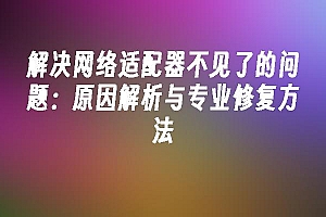 苹果cms模板解决网络适配器不见了的问题:原因解析与专业修复方法苹果cms