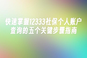 苹果cms模板快速掌握12333社保个人账户查询的五个关键步骤指南苹果cms